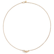 Collana Nodo DoDo in oro rosa 9K con diamante bianco 0,06 ct e catena regolabile 38-42 cm.